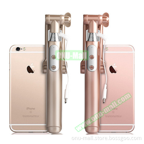 Wholesale Mini Monopod Selfie Stick with Light and Mirror for iPhone for Samsung etc.